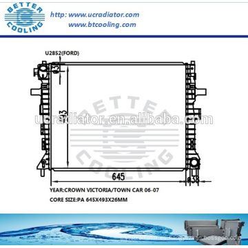 Radiador de aluminio 06-07 / CROWN VICTORIA de Ford Town Car OEM: 6W138005AA / 6W1Z8005AA